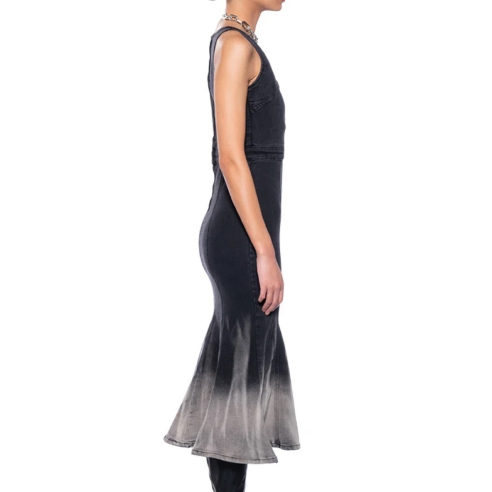 AKIRA Black and Gray Cut Out denim Sheath Dress - Picture 5 of 8